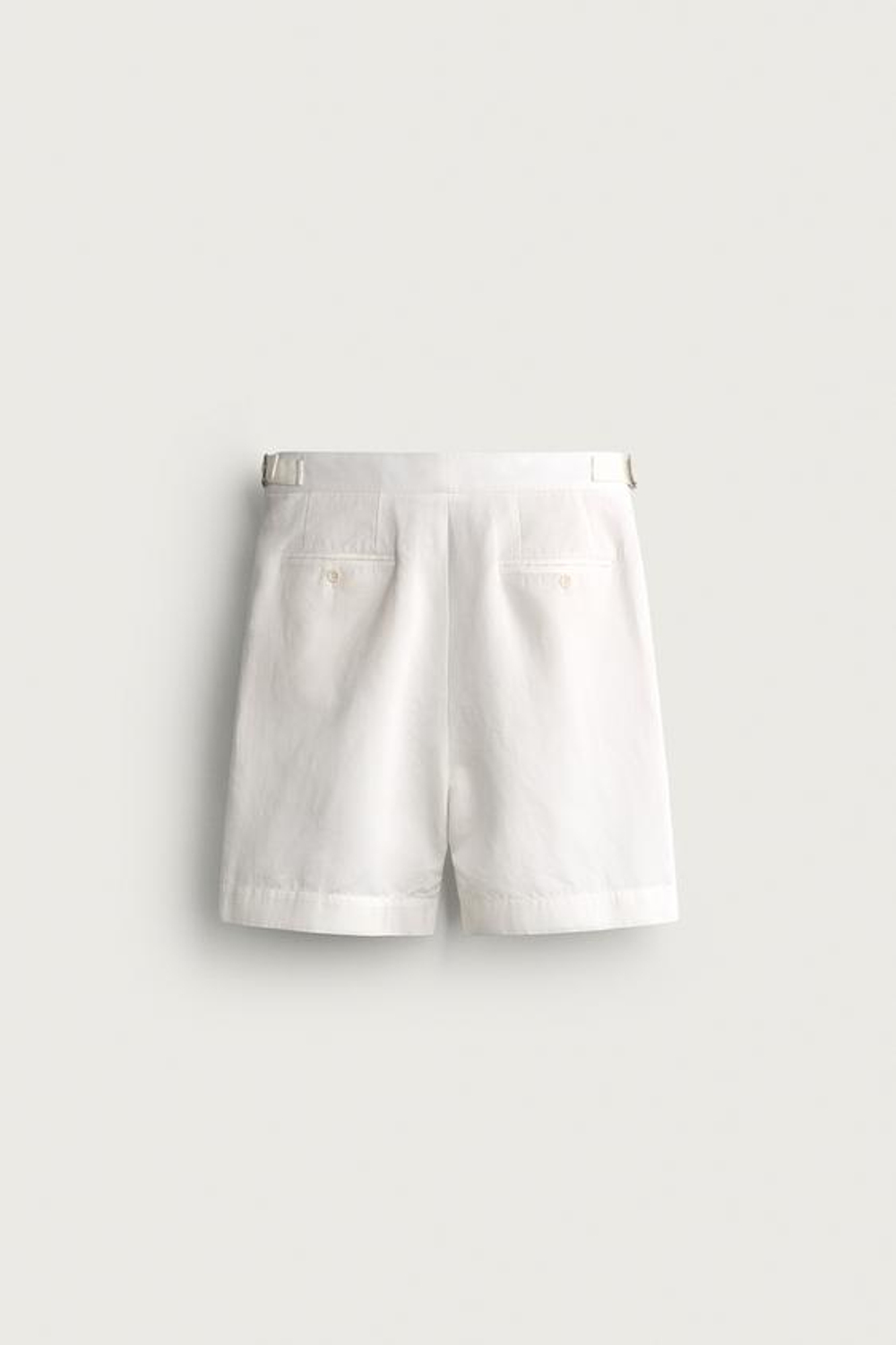 ZARA ШОРТЫ REGULAR FIT С ХЛЯСТИКАМИ, БЕЛЫЙ