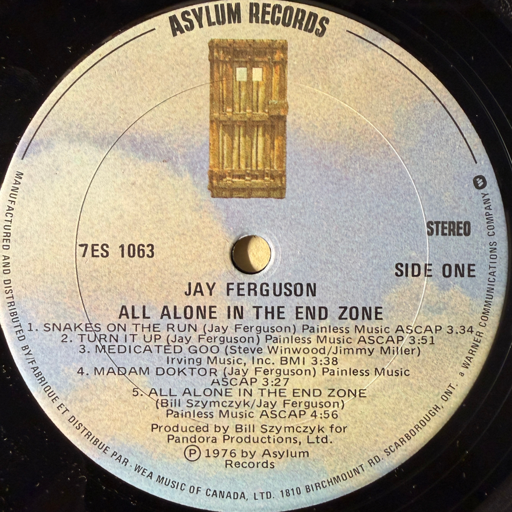 Jay Ferguson ‎– All Alone In The End Zone (Канада 1976г.)