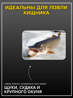 Набор зимних блесен на окуня, судака, щуку