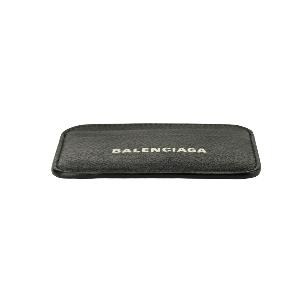 Balenciaga Cow Leather Card Holder Unisex Black