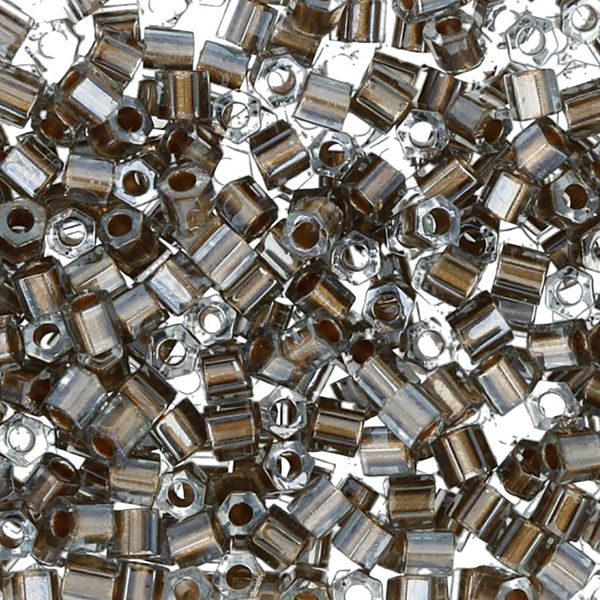 Бисер Toho 11/0 Hexagon 5 (2.2 мм), 25 г (5х5 г), 0993 св. серый с золотым центром
