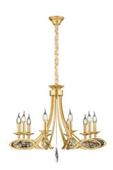 Люстра подвесная NewRgy 1870/10 BRS CP, 10×40 Вт, латунная