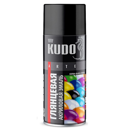 Эмаль аэроз. KUDO  акрил. универс. высокоглянц. темно-зеленая  520мл / RAL6016