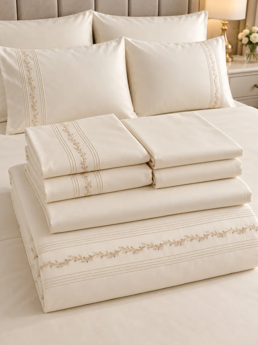 Gelin Home КПБ 6 пр. ELMIRA бежевый цвет пододеяльник 200*220, простынь 240*260, наволочки 50*70 2шт, декоративные наволочки 50*70 2шт GLNN517 — фото 5