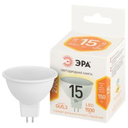 Лампа светодиодная ЭРА STD LED MR16-15W-827-GU5.3 15Вт софит теплый белый свет GU5.3 | Лампы cветодиодные Точечные (Софиты) (MR, PAR)