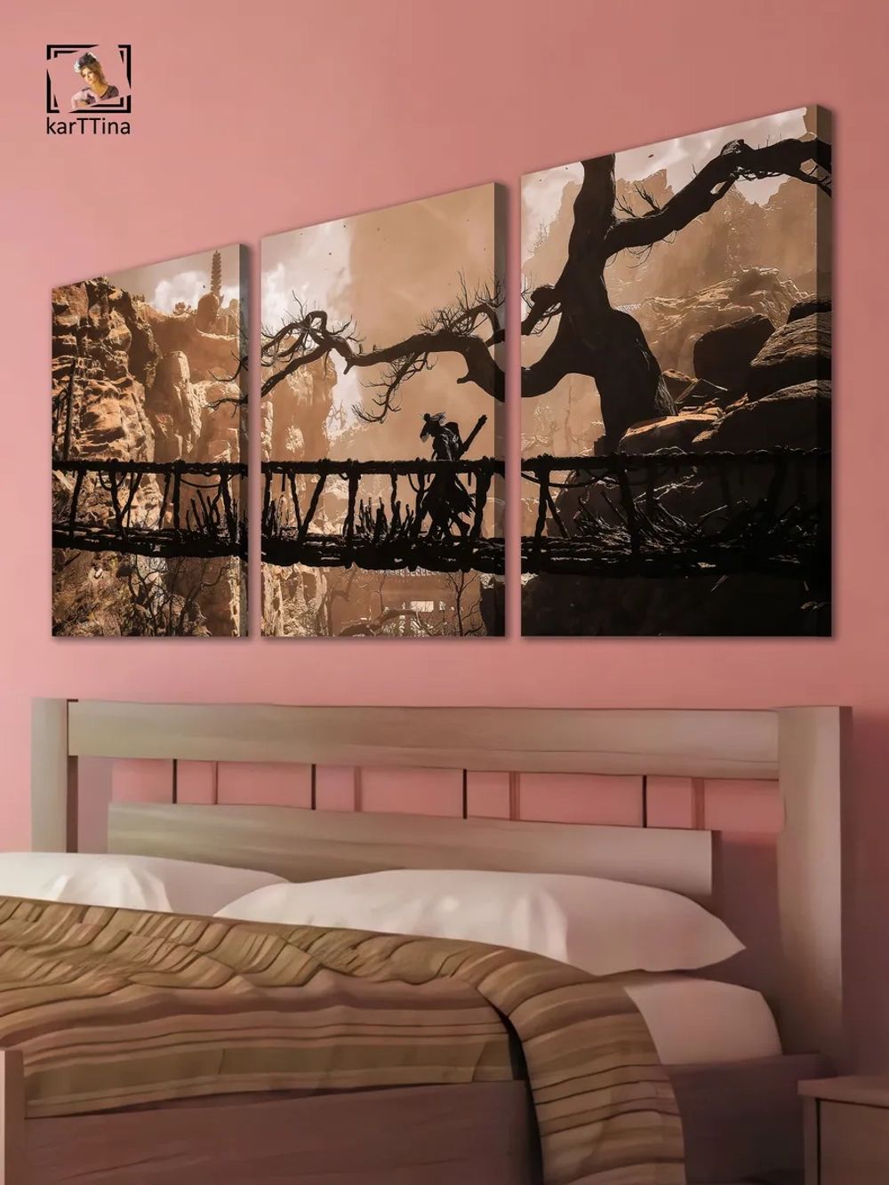 Модульная картина "Black Myth Wukong Bridge" 150х70см