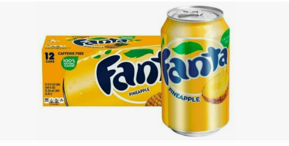 Напиток Fanta Pineapple (Ананас) б/а с/г, 355 мл, 12шт  Америка
