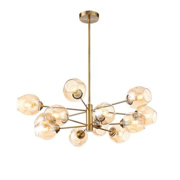 Светильник подвесной 12*E14 SL1500.203.12 золотистый/янтарный Fovia ST-Luce