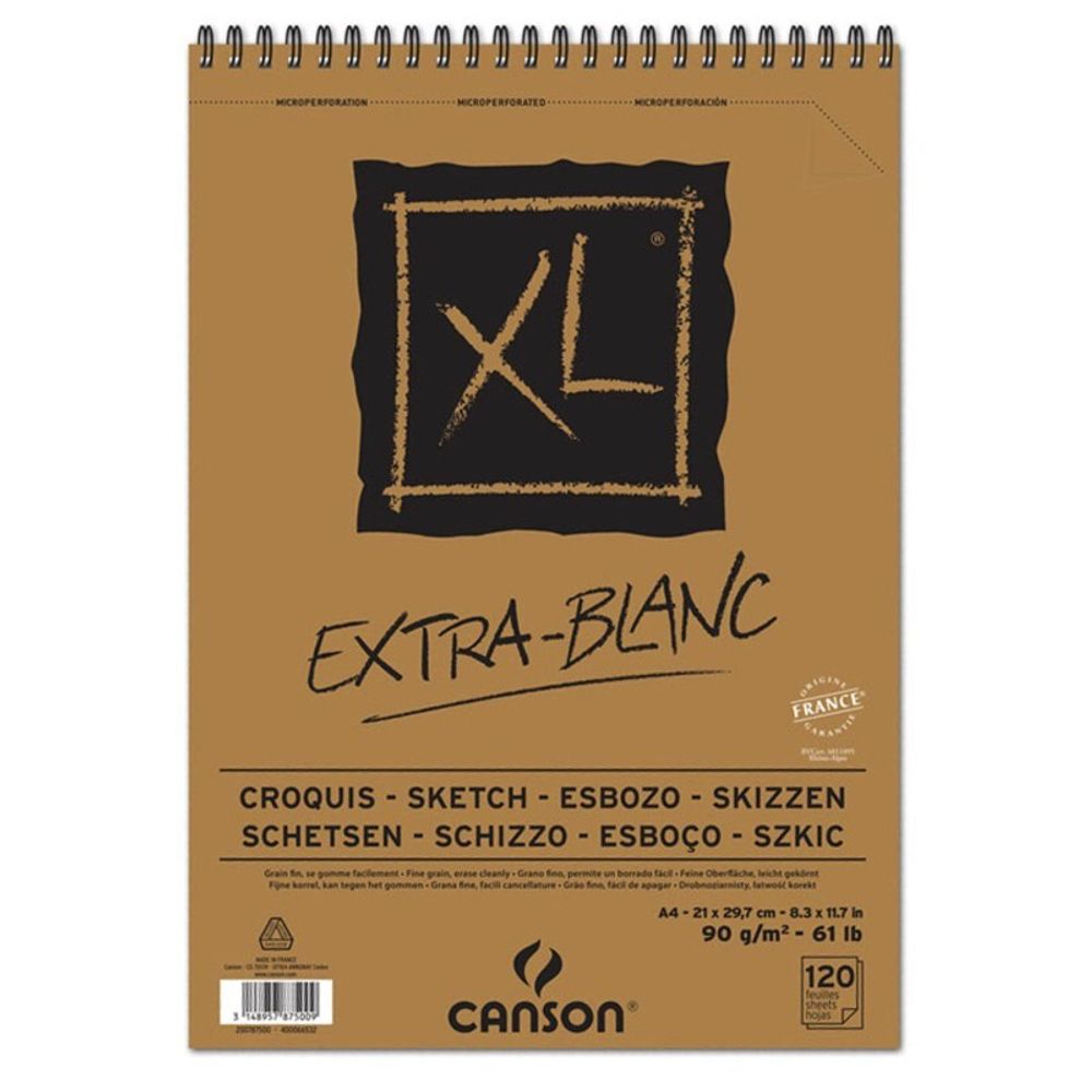 Альбом для пастели и угля XL 90 г/м², A4 21х29.7 см, на спирали 120 л, Canson C200787500