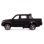 Модель ин. мет. "UAZ PICKUP" матовый черный 12см, открыв. двери, в коробка PICKUP-BE (Технопарк)