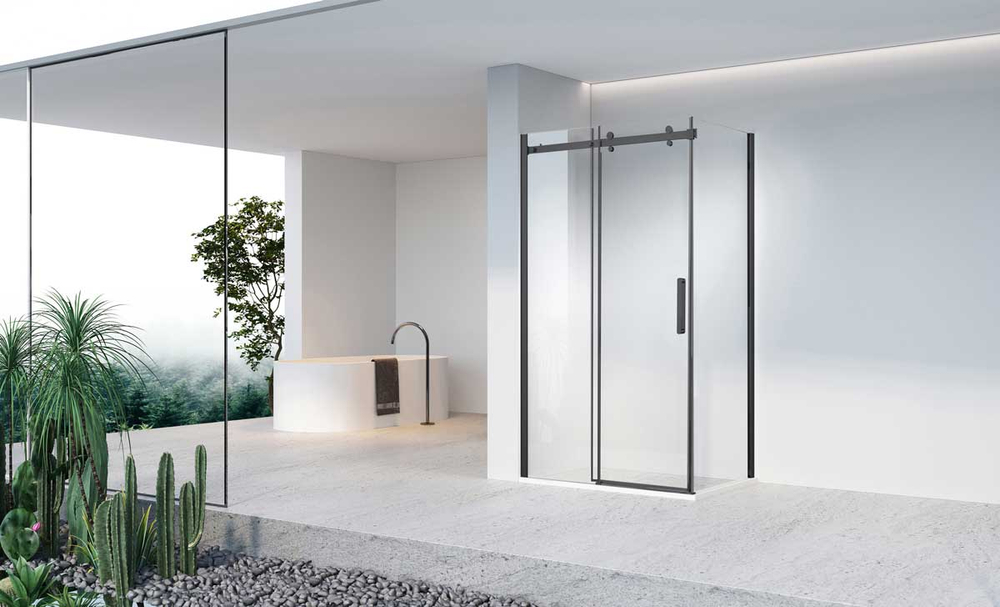 Душевой уголок Vincea Комо-Н (Como-N) VSR-4CN9016CLB, 1600*900, черный, стекло прозрачное