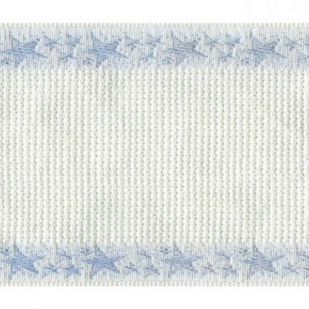 Лента канвовая, с голубым кантом (Aida 14ct), 7 см, 82% хлопок, 18% полиэстер (10130050/080611/00110