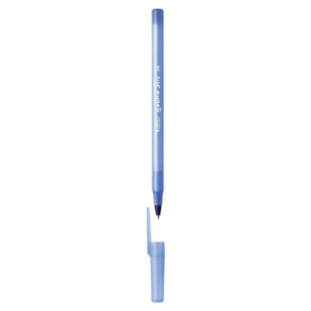 Ручка шариковая BIC Round Stic, СИНЯЯ, корпус голубой, узел 1мм, линия 0,32мм