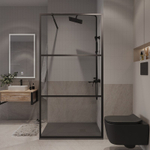 Душевая перегородка Niagara Nova NG-688-10BLACK (100х195) черный матовый,стекло прозрачное,1 место