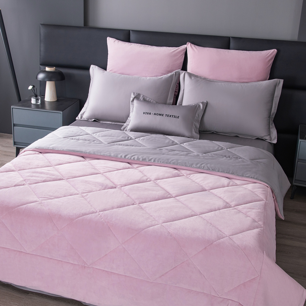 КПБ на резинке Сатин Velvet Premium с Одеялом VPR001, Евро, 4 наволочки, простынь 140*200*25