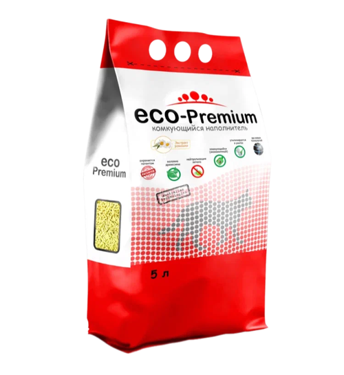 Eco premium наполнитель для кошек древесный ромашка