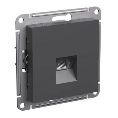ATLASDESIGN РОЗЕТКА компьютерная RJ45 кат. 6A, механизм, БАЗАЛЬТ