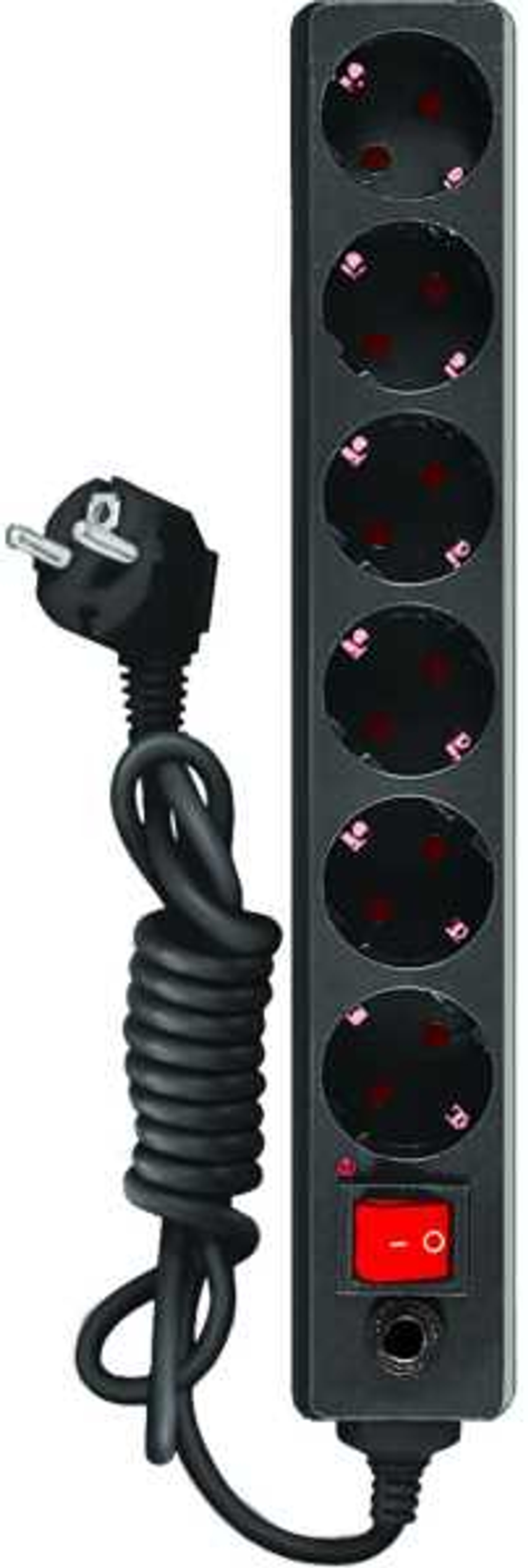 Сетевой фильтр UF-6g-3m-Z-V с 6 евророзетками (с/з, с/в) 3м, черный