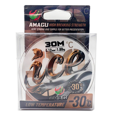 Леска зимняя AMAGU -30c ICE 0,10 мм 30 метров.