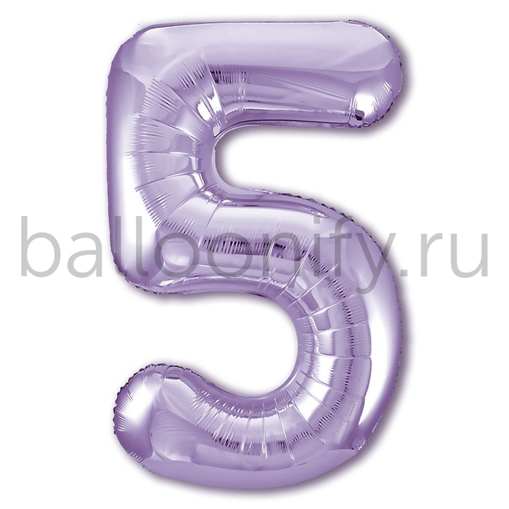Шар ЦИФРА 5 Пастель Lavender 40" 102 см