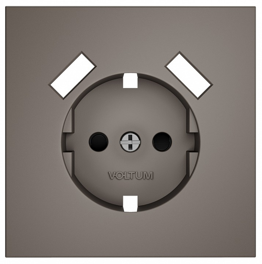 Накладка для розетки с заземлением и со шторками и 2хUSB type A Voltum S70 VLS000914