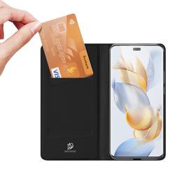 Чехол книжка из PU кожи черного цвета от Dux Ducis для Honor 90 Pro, серия Skin Pro Series Case