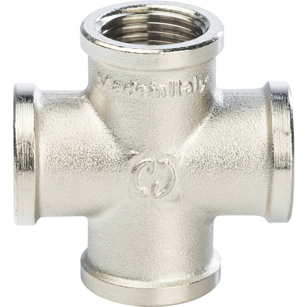 Крестовина STOUT SFT 0031 - 1/2" (для стальных труб, латунь никелированная)