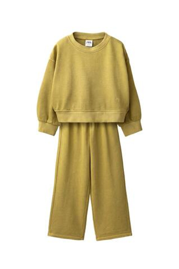 ZARA КОМПЛЕКТ ИЗ ТОЛСТОВКИ И БРЮК, ОЛИВКОВЫЙ