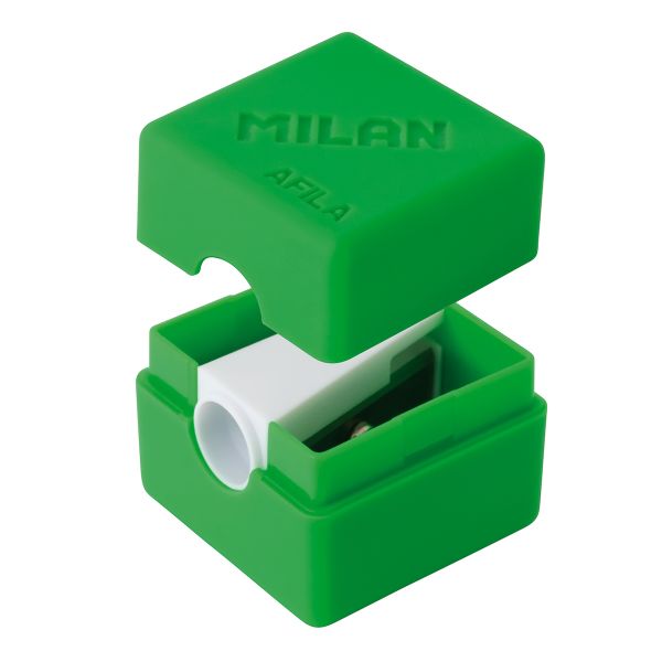 Точилка пластиковая Cubic 1 отверстие 16 шт, ассорти, Milan 20154216
