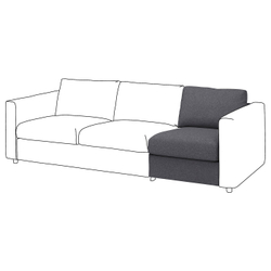 IKEA VIMLE  (ИКЕА ВИМЛЕ)  -  Чехол на одноместную секцию - Гуннаред серый