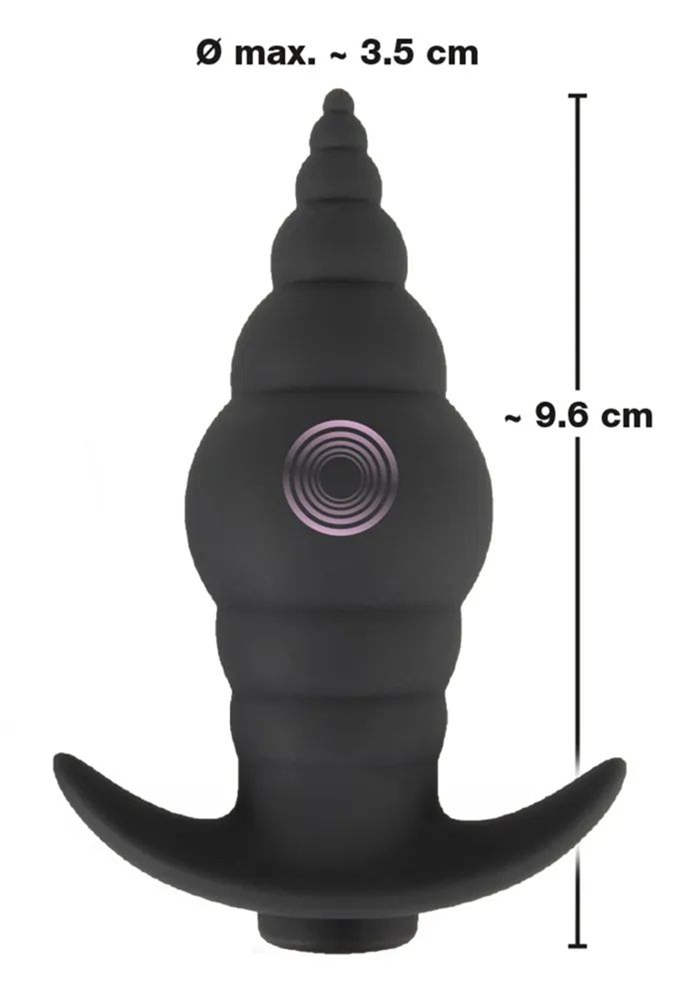 Черная анальная вибропробка RC Butt Plug - 9,6 см. (Цвет: черный)