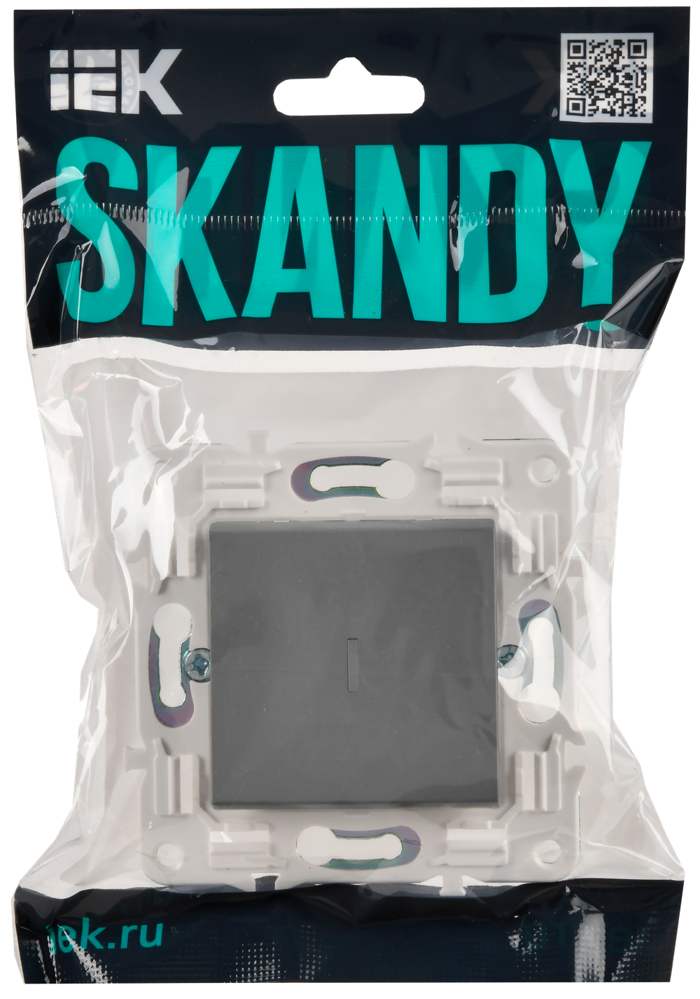 SKANDY Выключатель 1-клавишный проходной с индикацией 10А SK-V08Gr серый IEK
