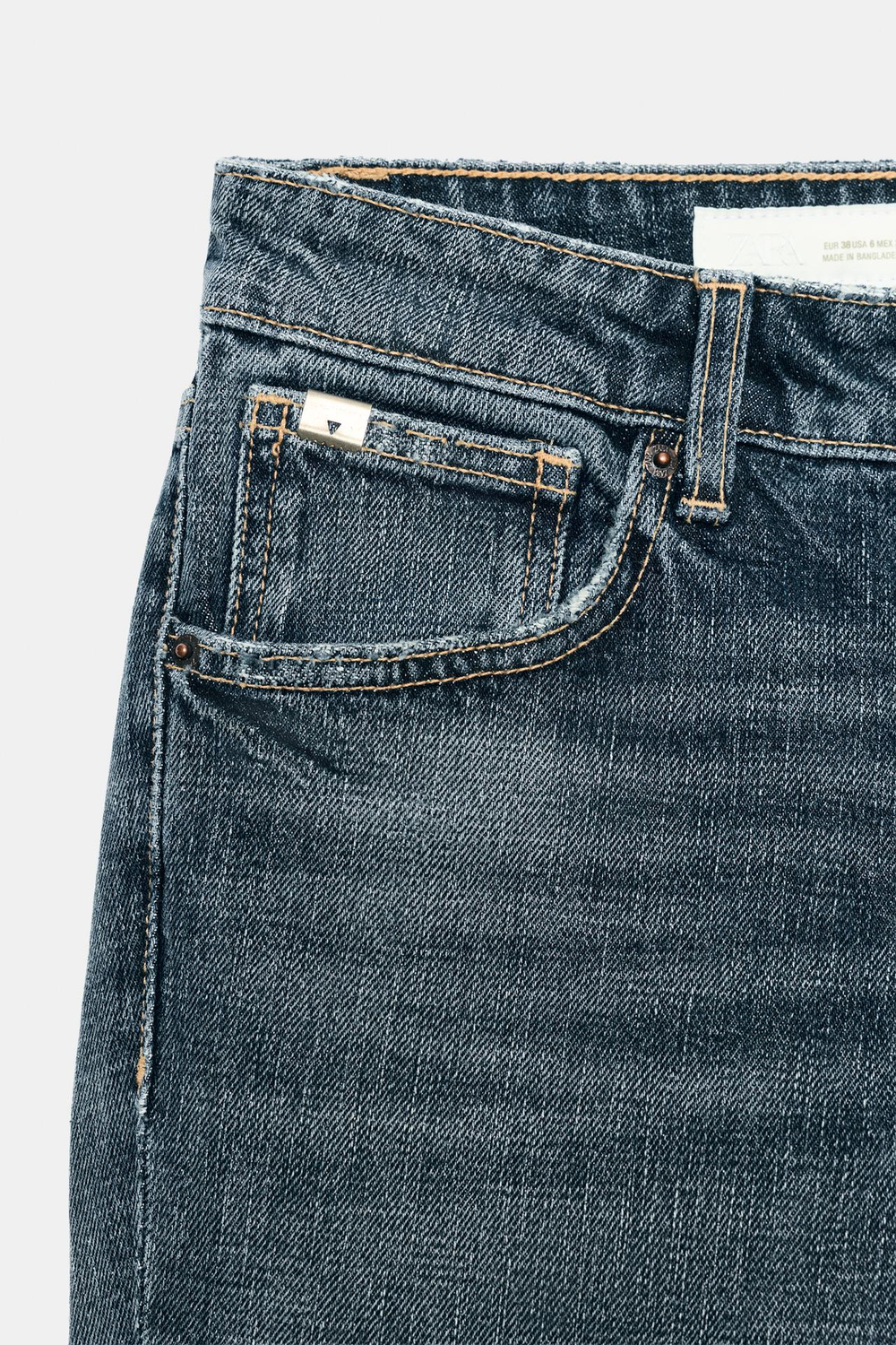 ZARA ДЖИНСЫ TRF SLIM FIT С НИЗКОЙ ПОСАДКОЙ, МОРСКОЙ СИНИЙ