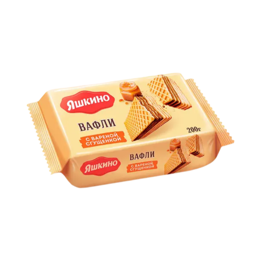 Вафли Яшкино с вар сгущенкой 200г