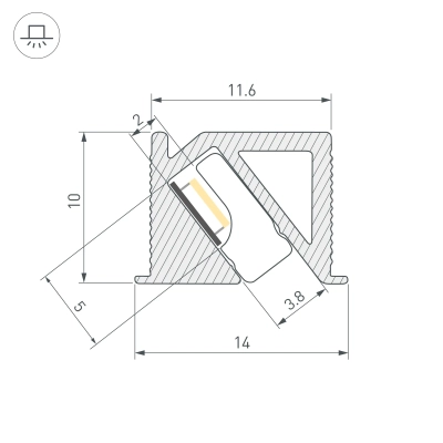 Профиль SL-BEVEL-H10-F14-2000 ANOD BLACK (Arlight, Алюминий)