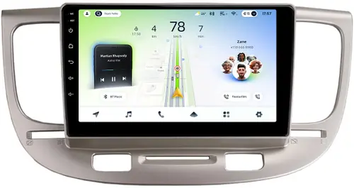 Магнитола для KIA Rio 2 2005-2011 (рамка бежевая) - Teyes CC4L монитор 9" IPS, Android 14, Быстрая, Snapdragon 662, CarPlay, 4G SIM-слот