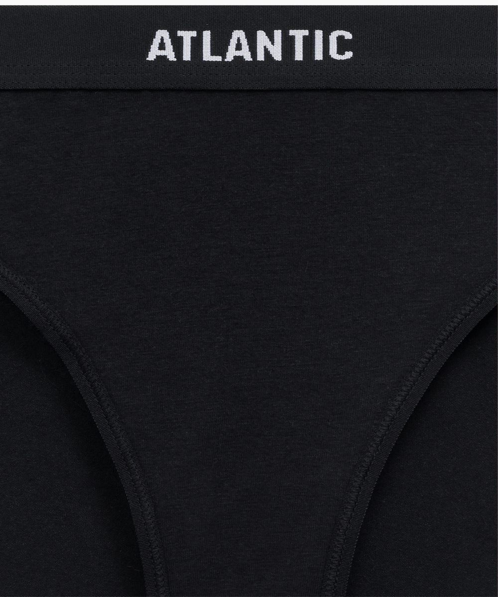 Трусы женские спорт Atlantic, набор из 3 шт., хлопок, черный + пепельная роза + серый меланж, 3CLP-012