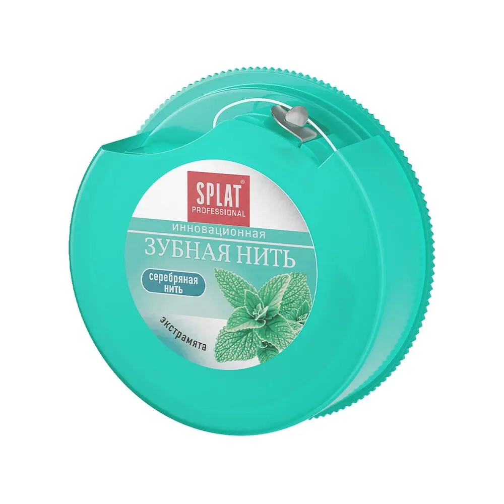 SPLAT Professional Зубная нить тонкая, Мята, Серебро, 30м, блок 24шт., Сплат