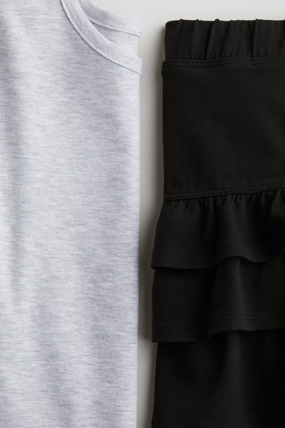 H&M Комплект из топа и юбки, серый/черный