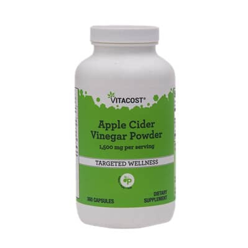 Vitacost, яблочный уксус в порошке, 360 капсул (500 мг в 1 капсуле)