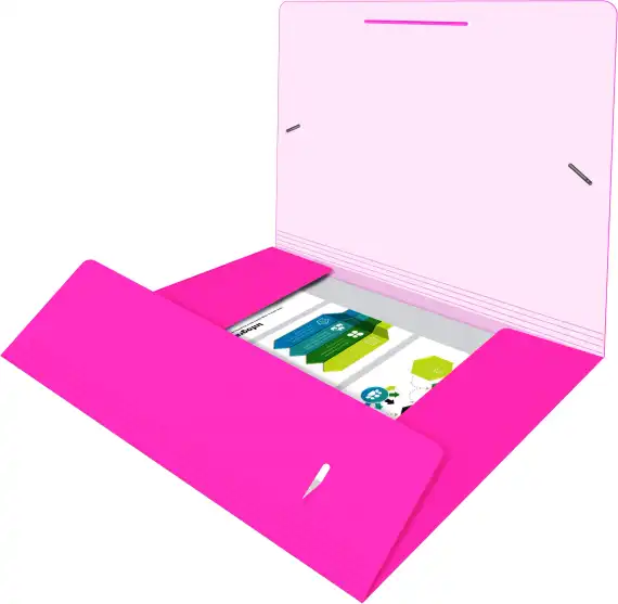 Папка на резинке Бюрократ Неон DNE510PINK A4 пластик 0.5мм кор.30мм розовый