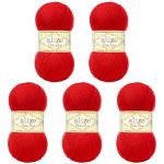 Пряжа Alize (Ализе) Baby Best / уп.5 мот. по 100 г, 240м, 106 темно-красный A