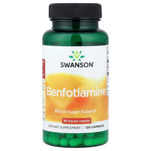 Swanson Vitamins, бенфотиамин, 80 мг, 120 капсул