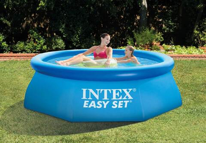 яяБас  Бассейн  с надувным бортом 305х76см Intex Easy Set 3853л фильтр-насос 1250л/ч