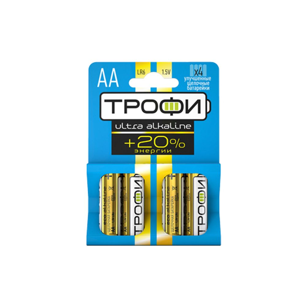 Батарейки Трофи LR6-4BL ENERGY MAX Alkaline | Батарейки Щелочные (Алкалиновые)