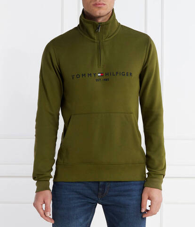 Худи logo mockneck Tommy Hilfiger - оливковый (MW0MW20954)