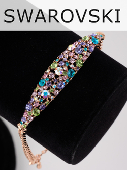 Браслет Россыпь из разноцветных камней Swarovski