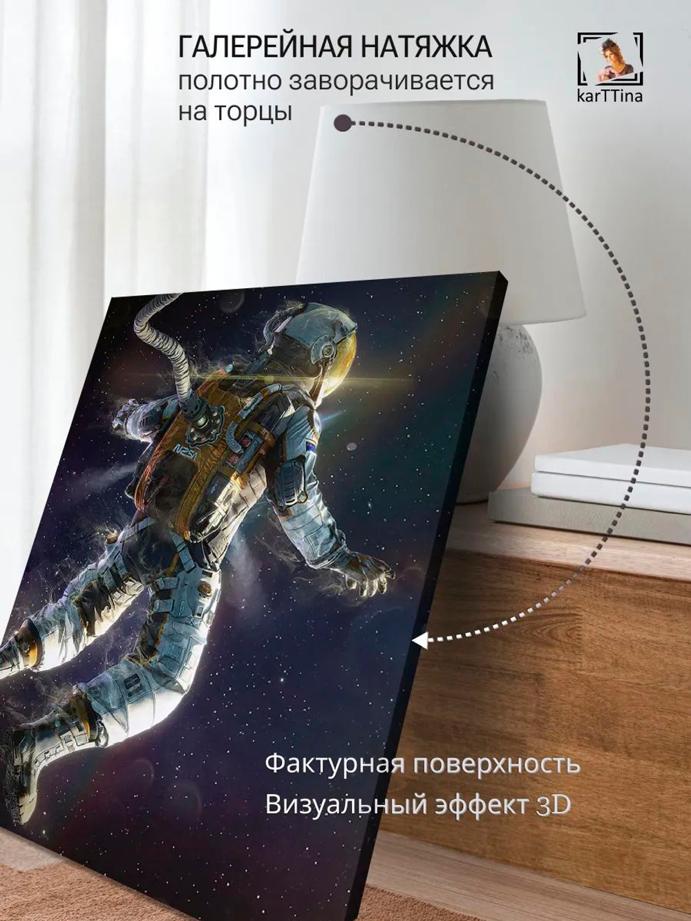 Картина "В космическом пространстве", на стену 50х70см 1шт.