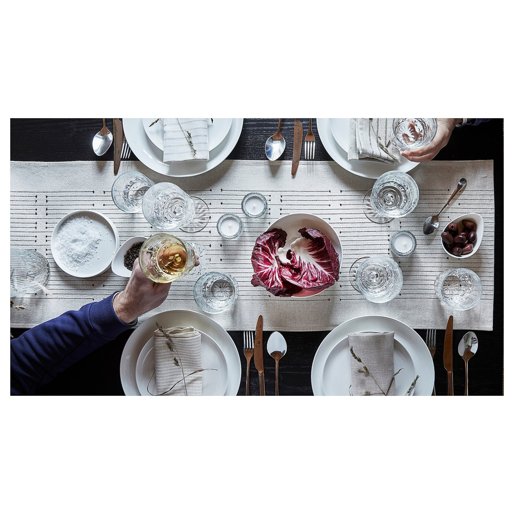 IKEA VÅRARV  (ИКЕА ВОРАРВ)  -  Дорожка на стол - тёмно-серый/натуральный 35х150 см