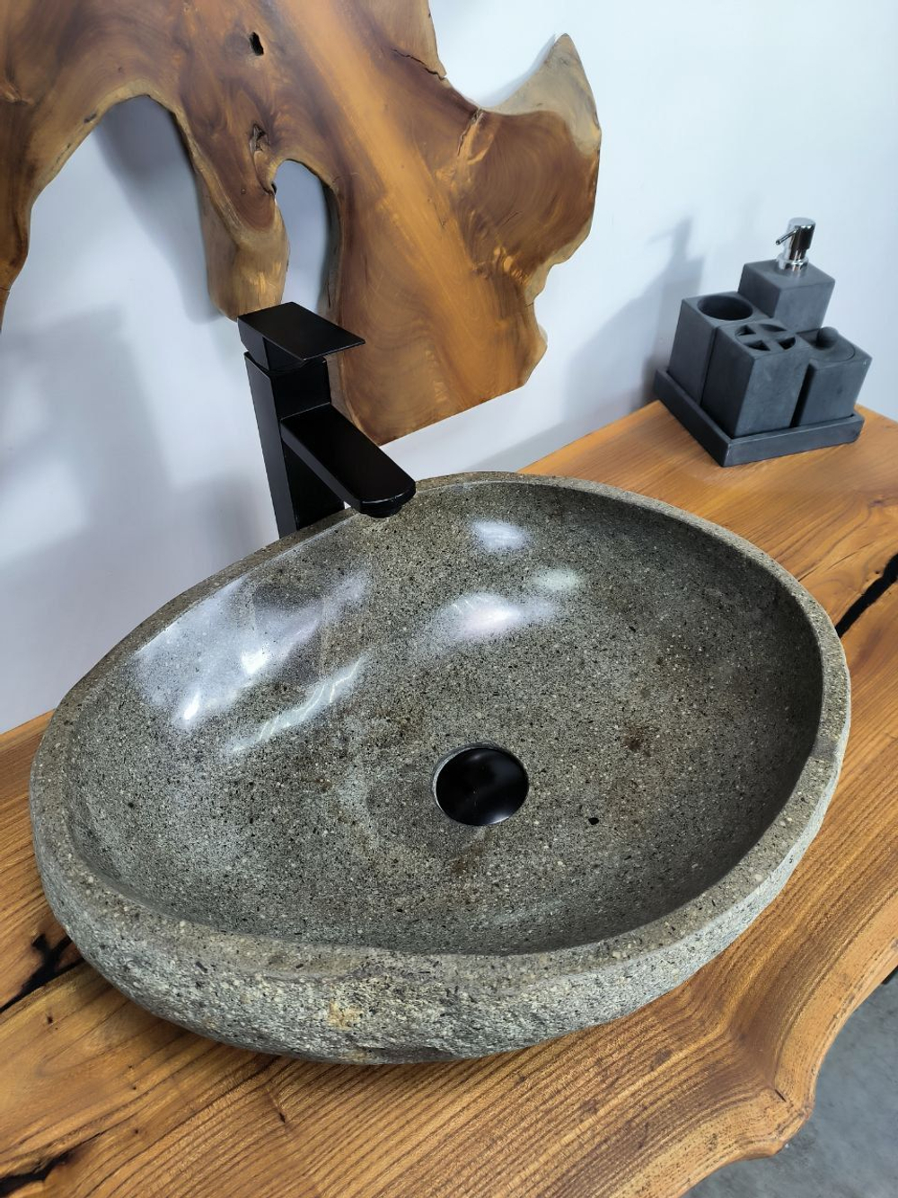 Раковина из речного камня RS-66686 50х39х15 из натурального камня